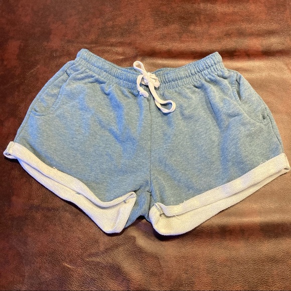 Comfy Light Blue Sweatpants Shorts - Picture 1 of 6